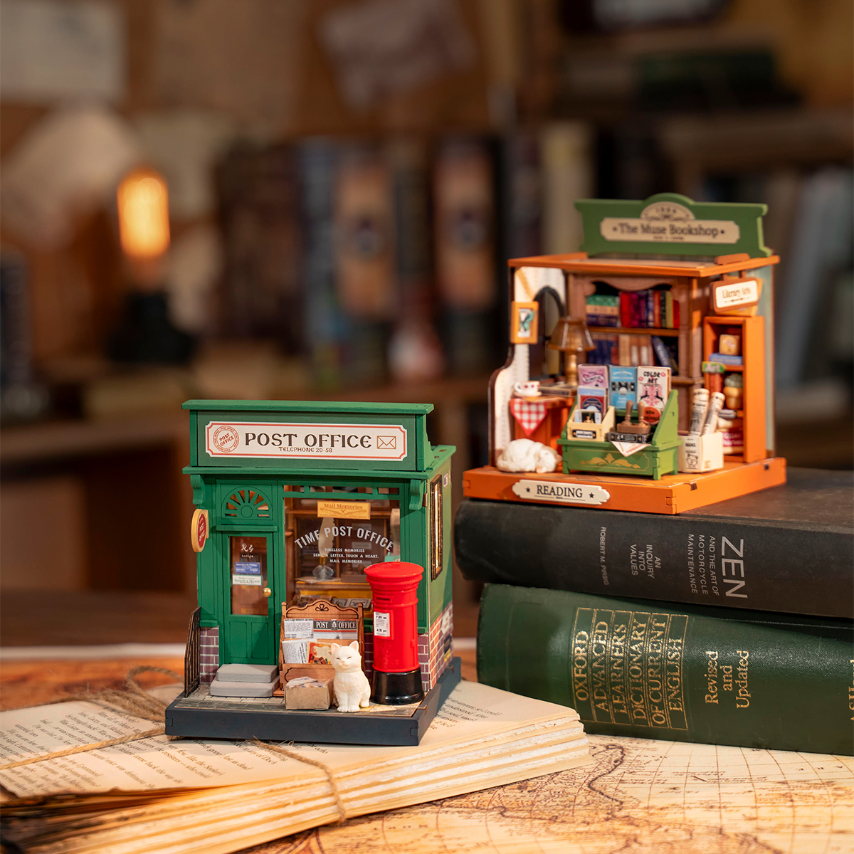 Rolife Little & Warm Space Series3 group display with layered tabletop arrangement