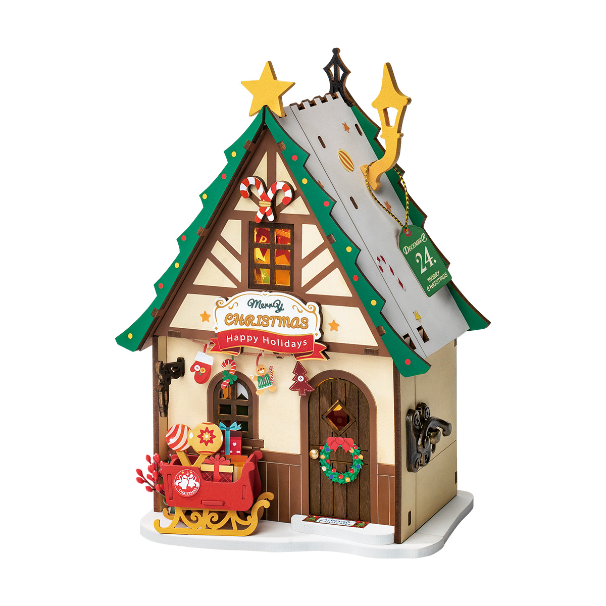 Rolife DIY Miniature House - Twinkling Christmas House DS036 alternate product view