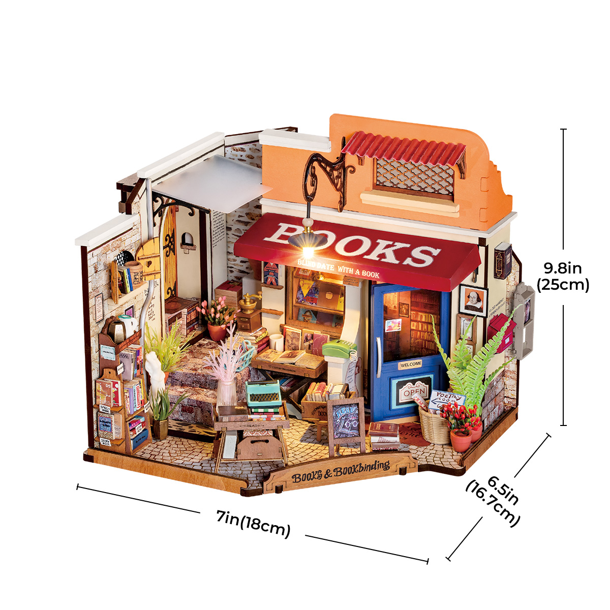 Rolife DIY Miniature House Kit - Corner Bookstore DG164 gallery image 7