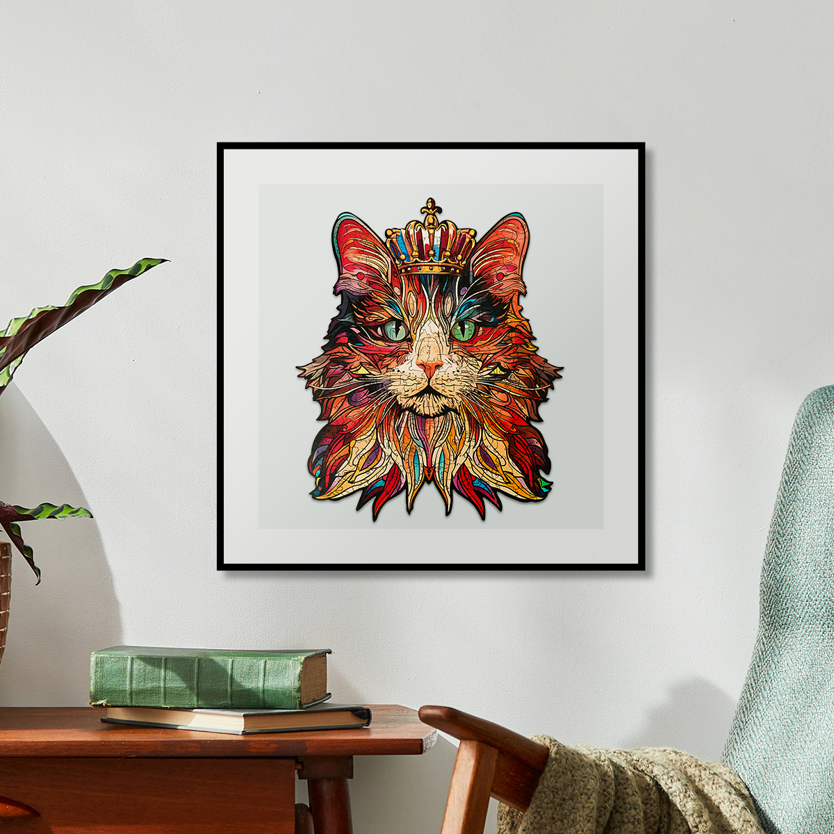 Rowood Wooden Jigsaw Puzzle - Cat King TA002 product hero image