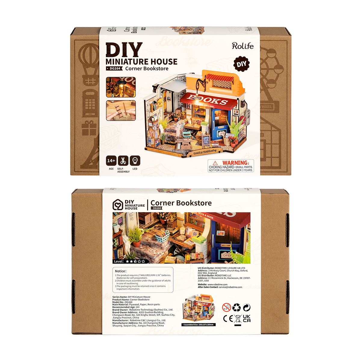 Rolife DIY Miniature House Kit - Corner Bookstore DG164 gallery image 8