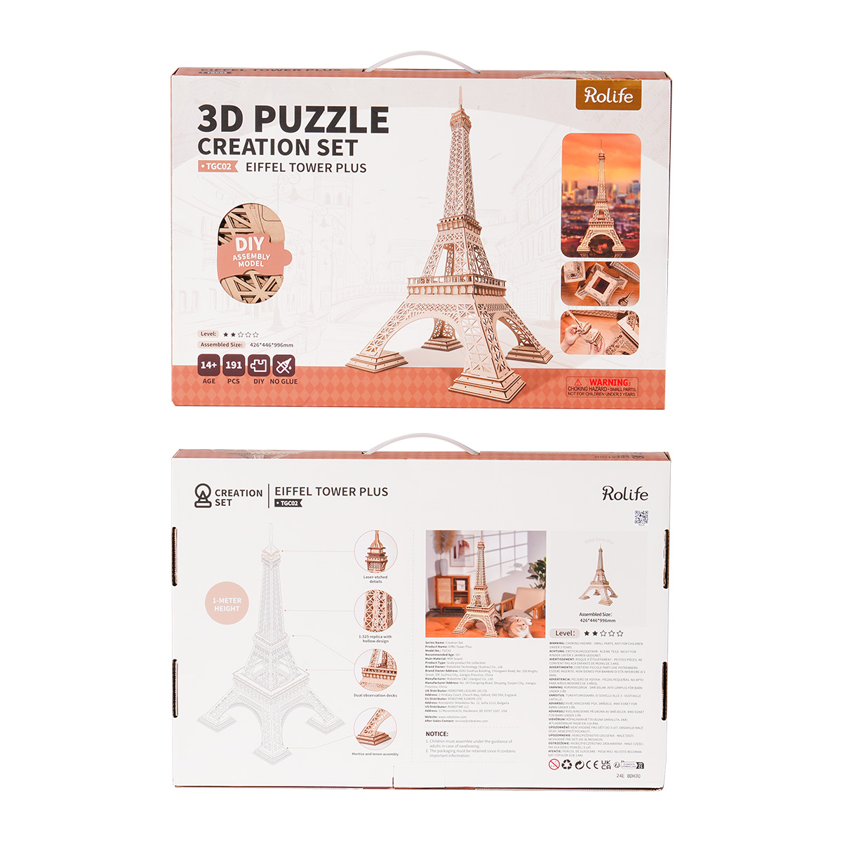Rolife 3D Wooden Puzzle - Eiffel Tower Plus TGC02 gallery image 6