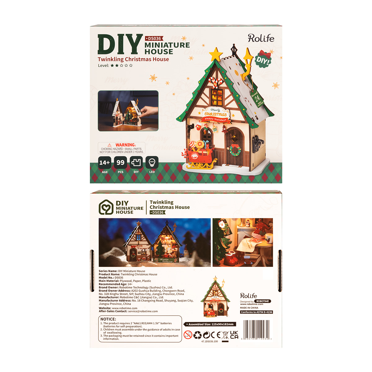 Rolife DIY Miniature House - Twinkling Christmas House DS036 gallery image 7