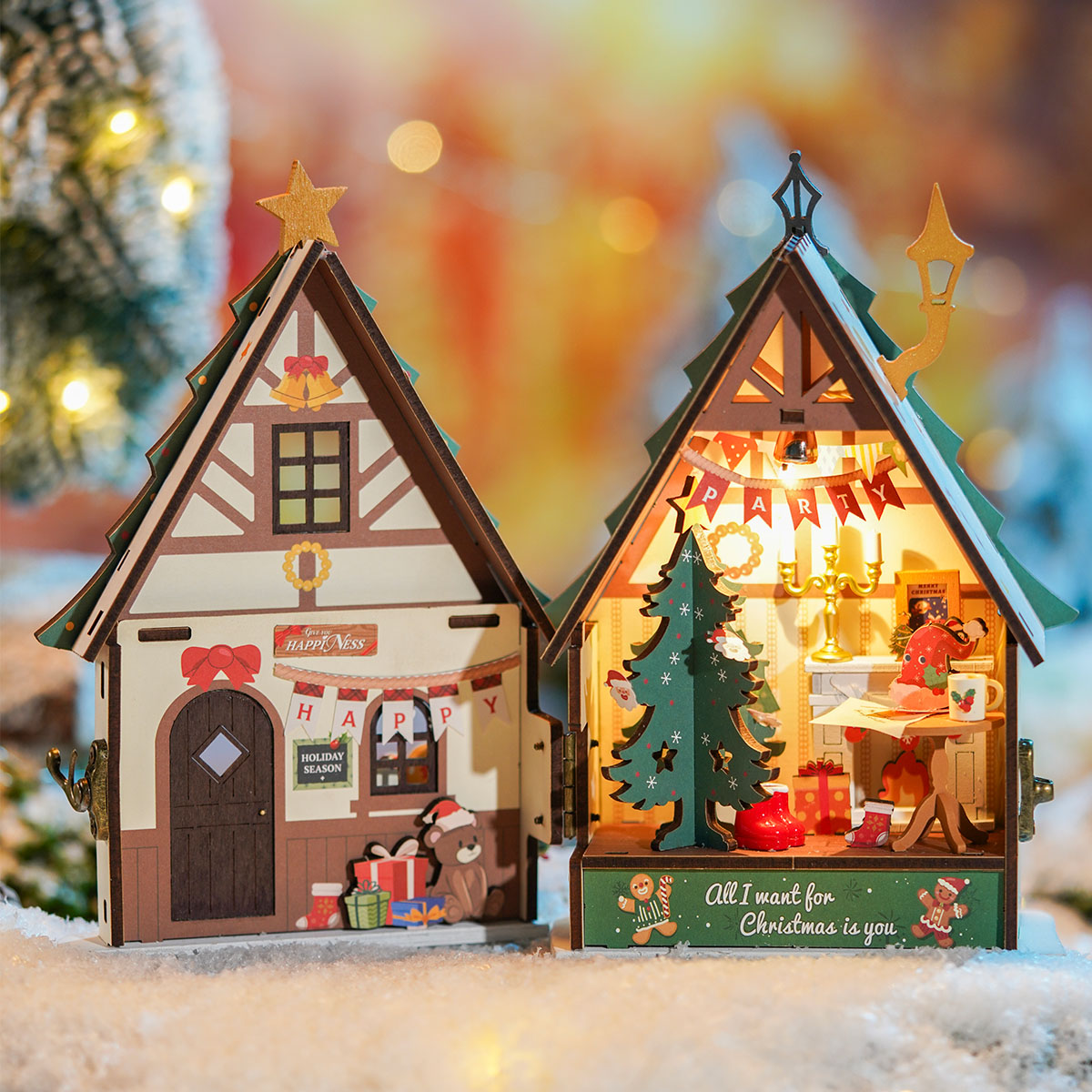 Rolife DIY Miniature House - Twinkling Christmas House DS036 product hero image