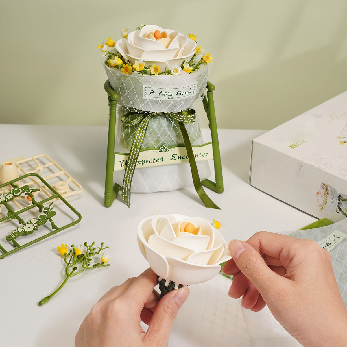 ROKR DIY 3D Puzzle Model - White Camellia AF011 gallery image 4
