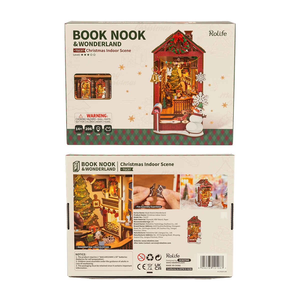 Rolife DIY Book Nook Kit - Christmas Indoor Scene TGC07 gallery image 8