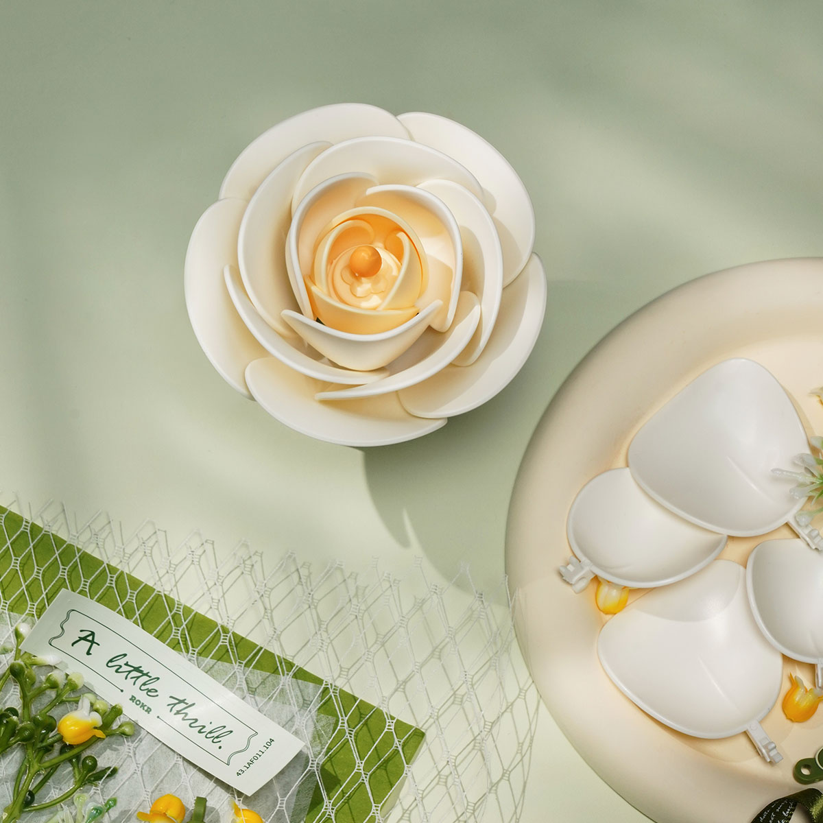 ROKR DIY 3D Puzzle Model - White Camellia AF011 gallery image 5