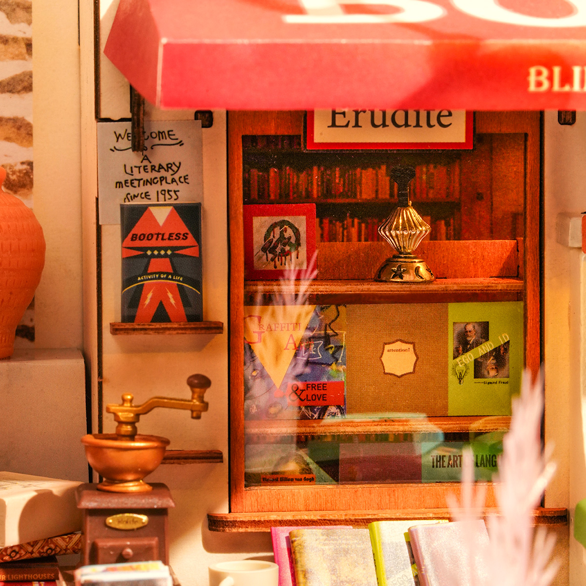 Rolife DIY Miniature House Kit - Corner Bookstore DG164 gallery image 3