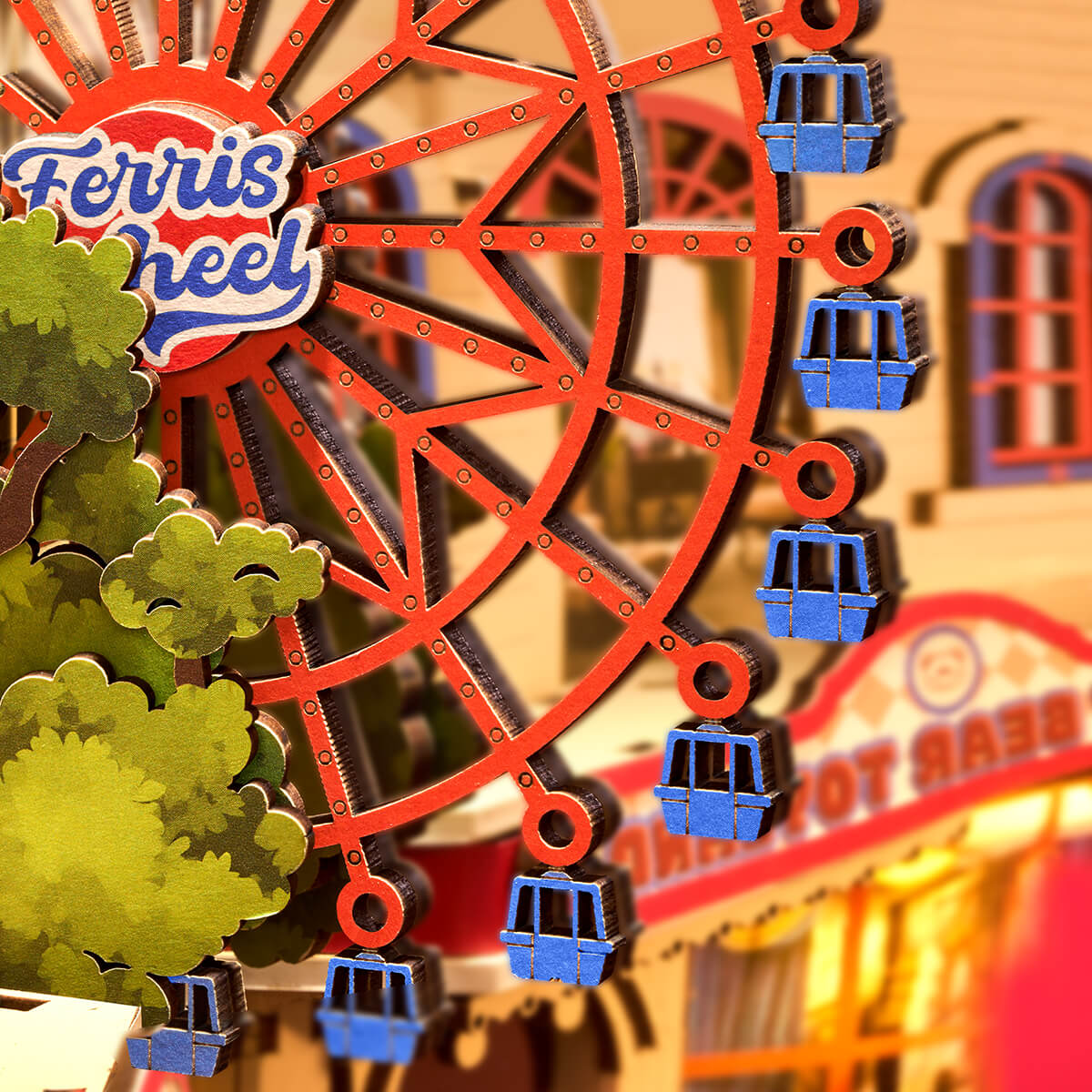 Fairytale Amusement Park TGB17 close-up of the ferris wheel detail inside the book nook