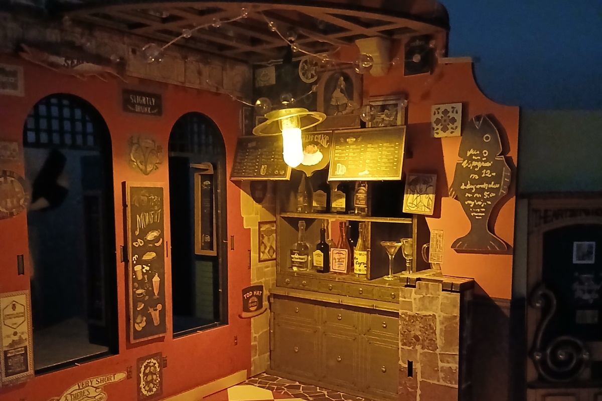 Building A Cozy Miniature Pub The Rolife Cheers Bar and Dining Lights on Moment