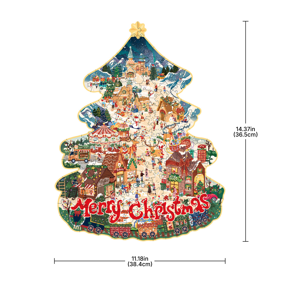 Christmas Town TA007 puzzle packaging displayed in a festive scene
