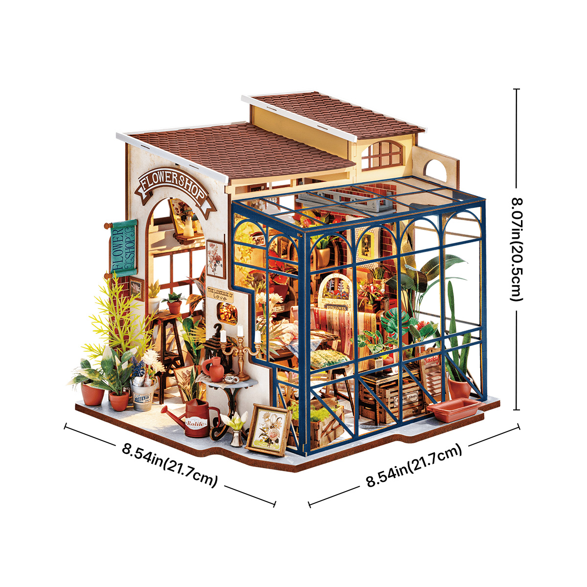 Rolife DIY Miniature Dollhouse - Emily's Flower Shop DG145 alternate display scene