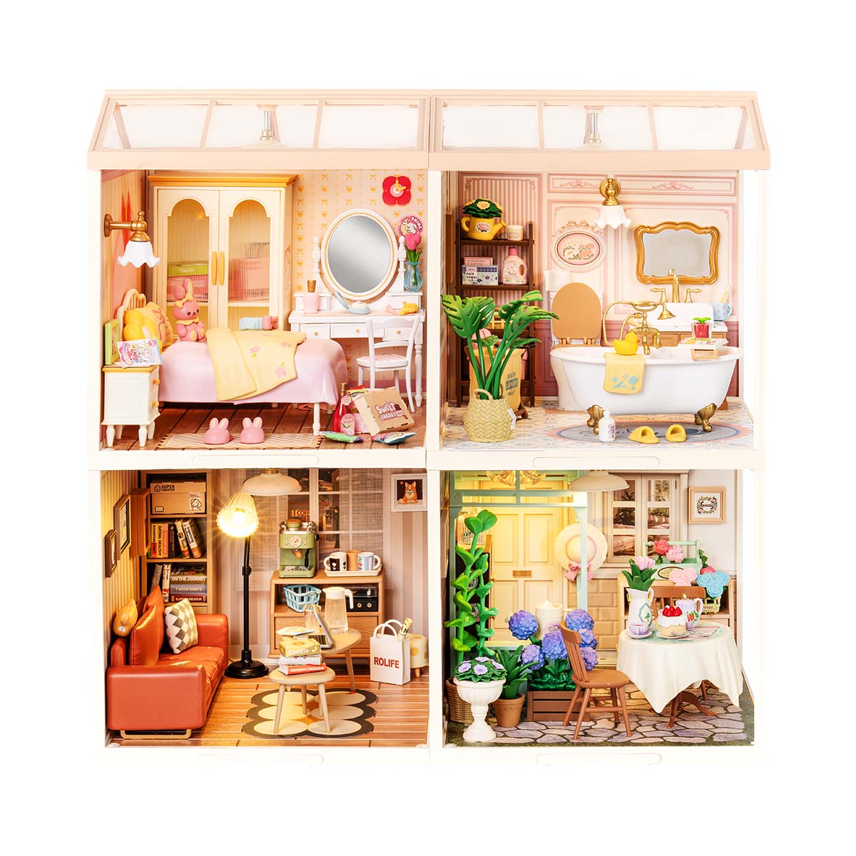 Rolife Super Creator Miniature House 4 in 1 Four Grid alternate product view