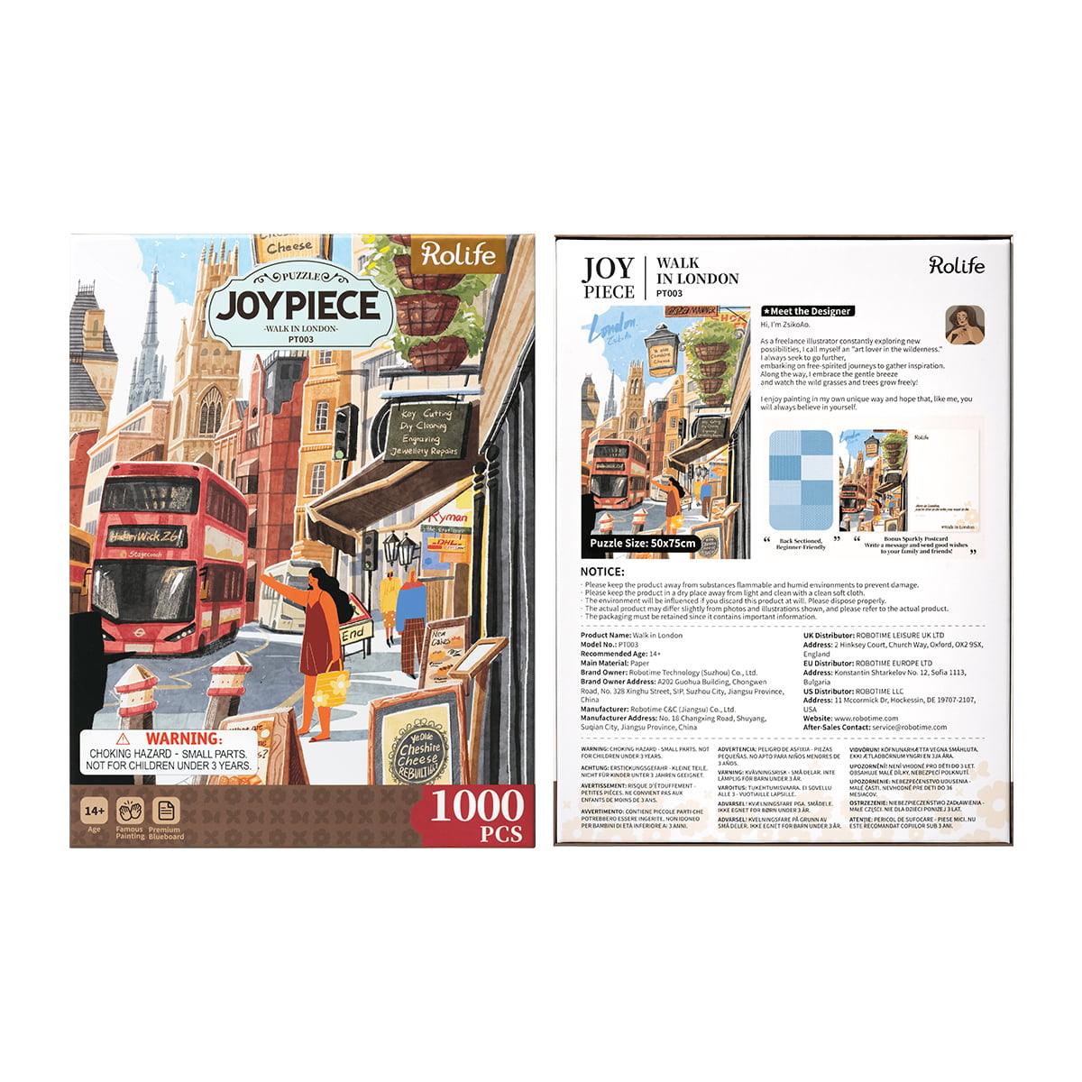 Rolife 1000 Piece Jigsaw Puzzle - Walk in London PT003 gallery image 7