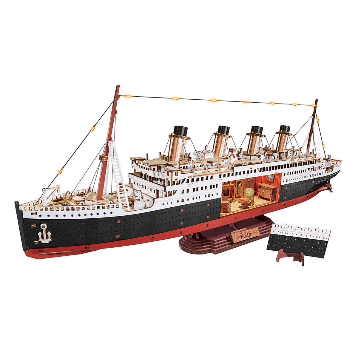 Rolife 1912 Eternal Atlantic Voyager TGL02 white background wooden ship product view