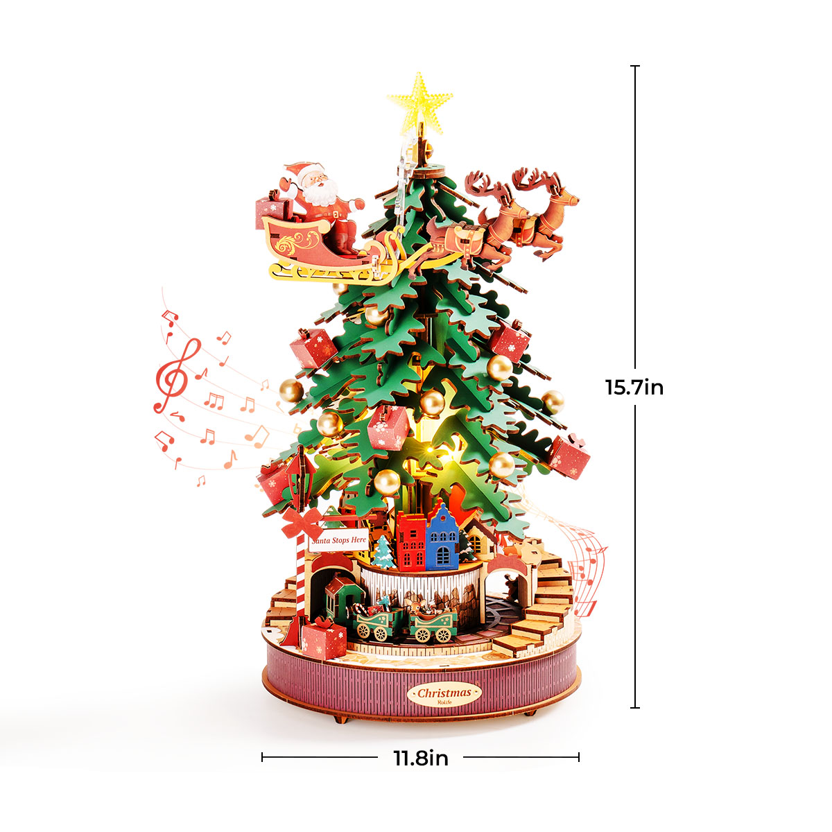 Rolife 3D Wooden Puzzle - Christmas Melody Tree AMS01 gallery image 9