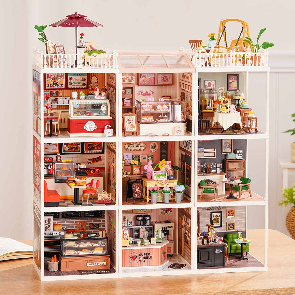 Rolife Super Creator 9 in 1 full grid display from a wider angle