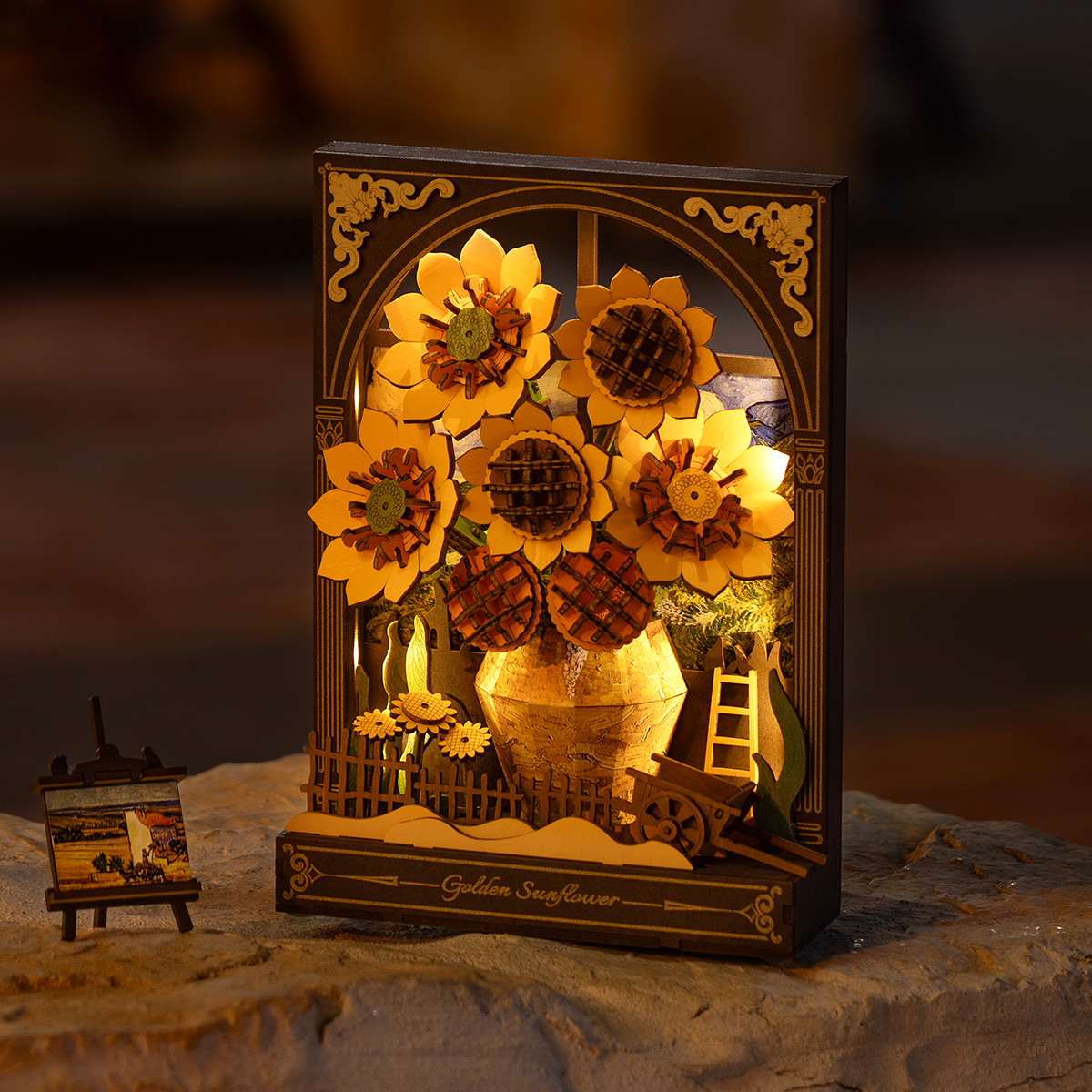 Rowood 3D Wooden Puzzle - Golden Sunflower TH002 alternate product view