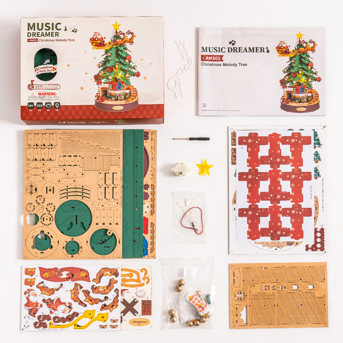 Rolife 3D Wooden Puzzle - Christmas Melody Tree AMS01 gallery image 3