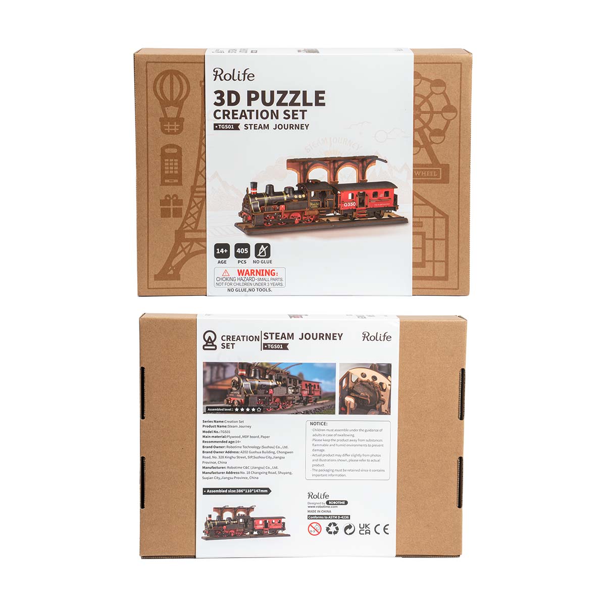 Rolife 3D Wooden Puzzle - Steam Journey TGS01 gallery image 7
