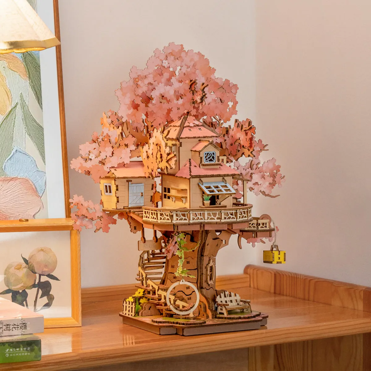 Rolife 3D Wooden Puzzle - Sakura Tree House TGS04 gallery image 6