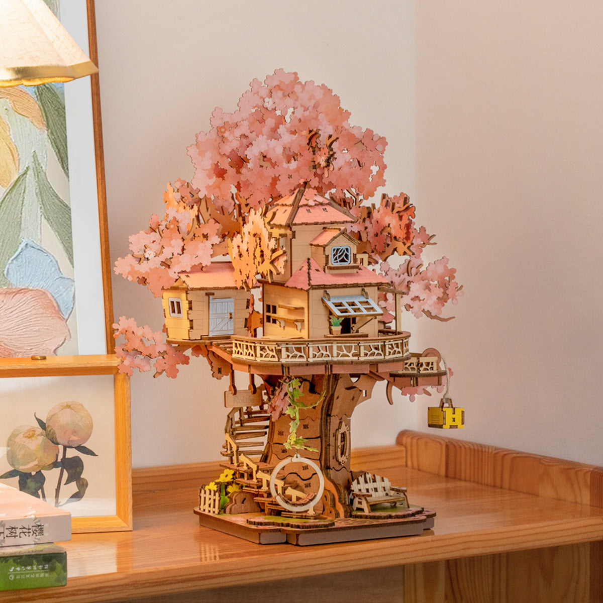 Rolife 3D Wooden Puzzle - Sakura Tree House TGS04 gallery image 6