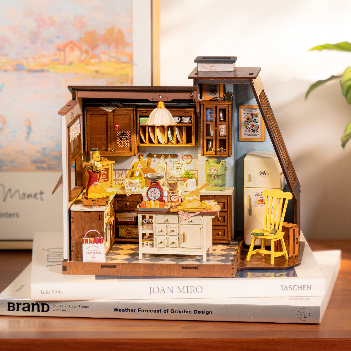 Baking Kitchen DG172 tabletop display scene styled on stacked books