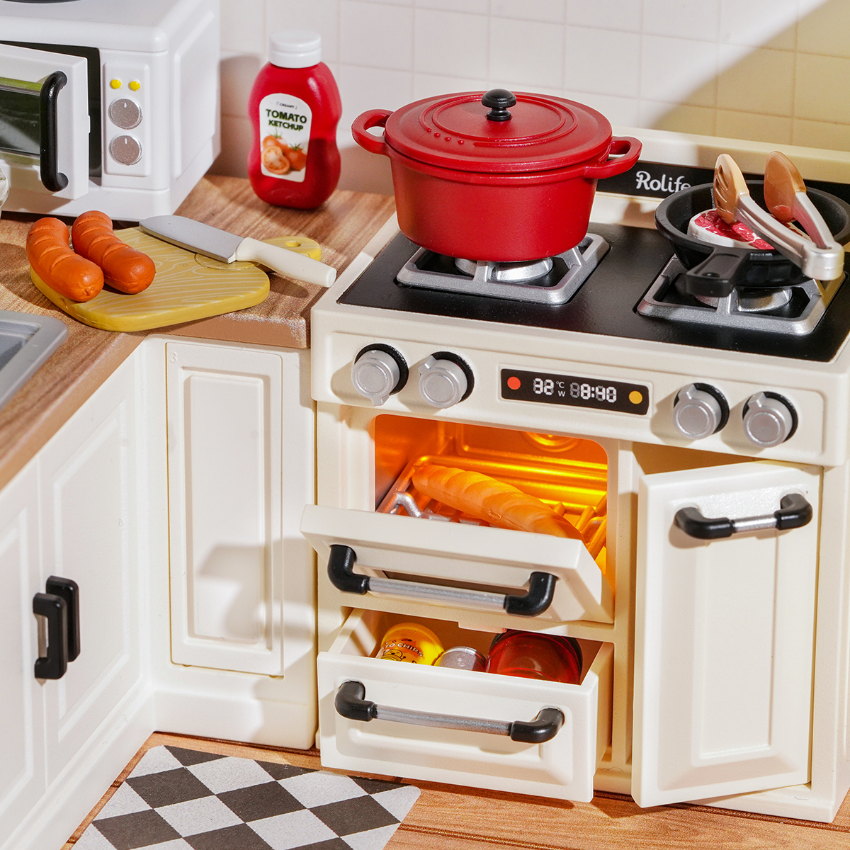 Rolife Happy Meals Kitchen Super Creator Miniature House DW008 gallery image 5