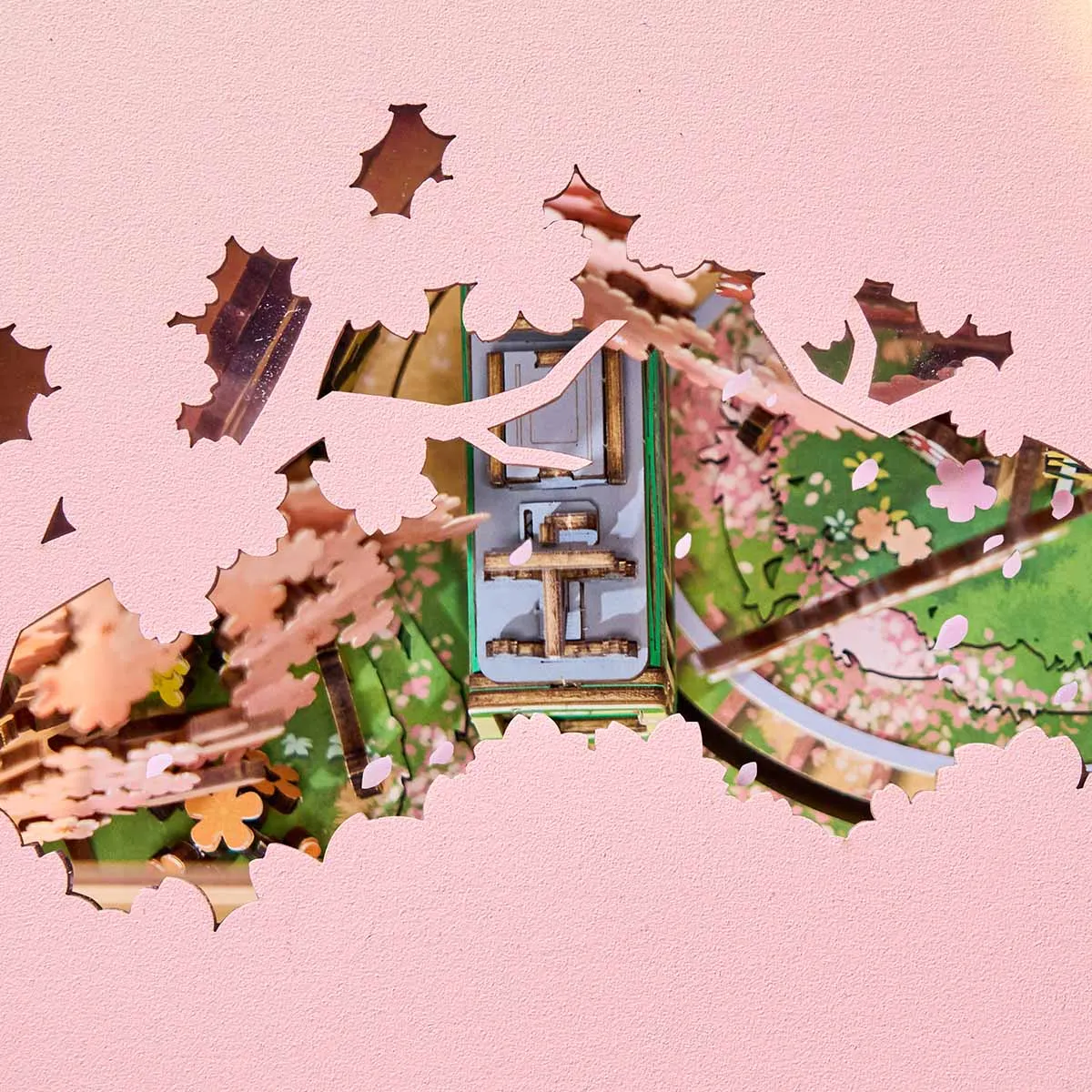 Sakura Dreamy Tour AMT02 internal scene and track layout on a pink background
