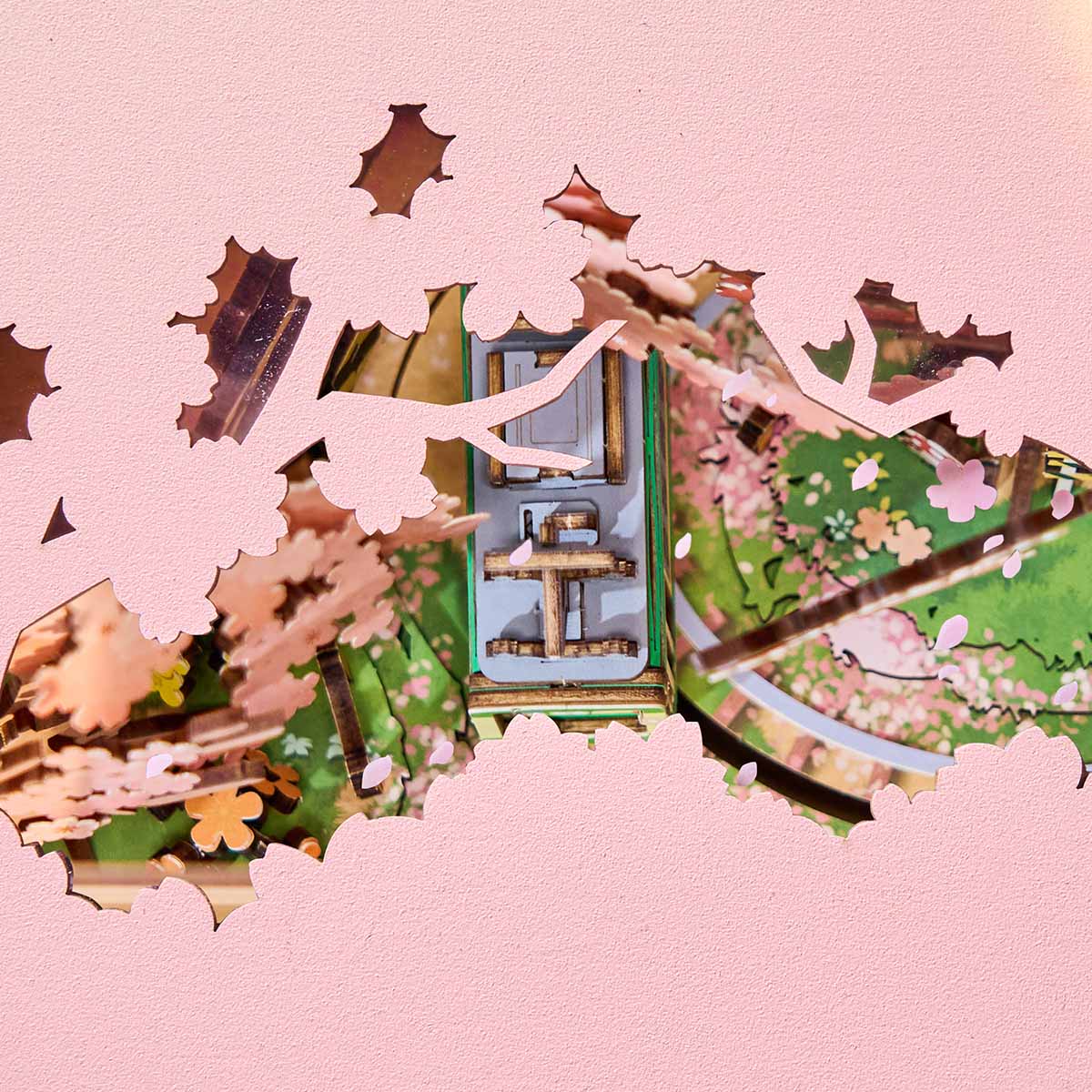 Sakura Dreamy Tour AMT02 internal scene and track layout on a pink background