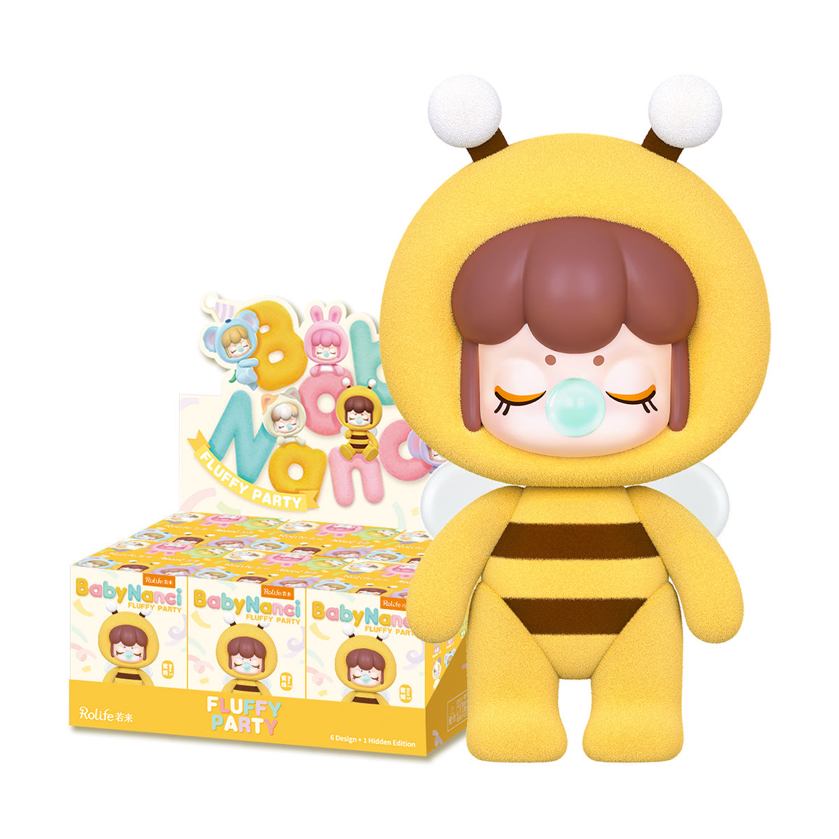 BabyNanci Fluffy Party featured figure with display case on white background