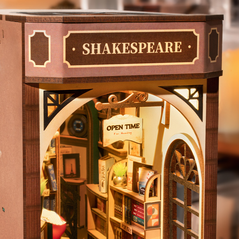 Rolife DIY Book Nook Kit - Bookstore TGB07 storefront front view