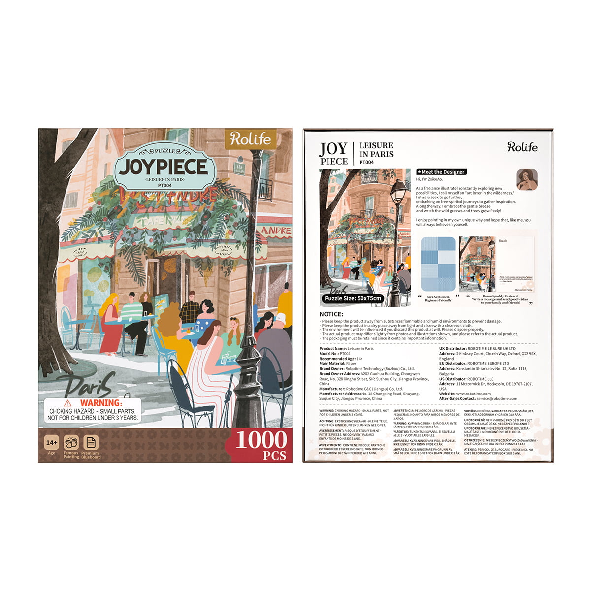 Rolife 1000 Piece Jigsaw Puzzle - Leisure in Paris PT004 gallery image 9