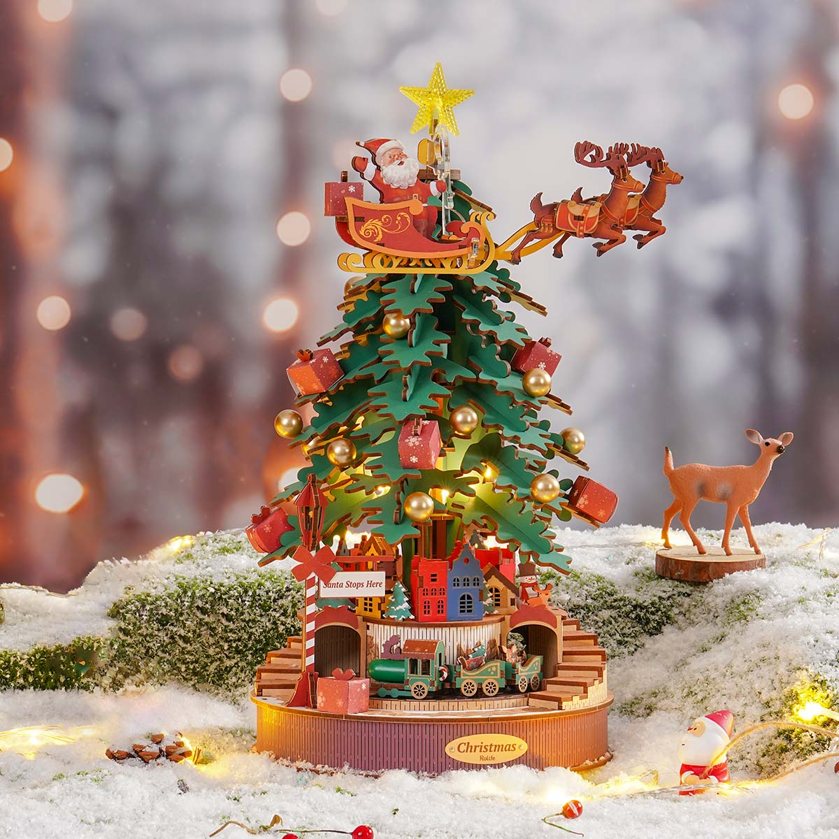 Rolife 3D Wooden Puzzle - Christmas Melody Tree AMS01 gallery image 1