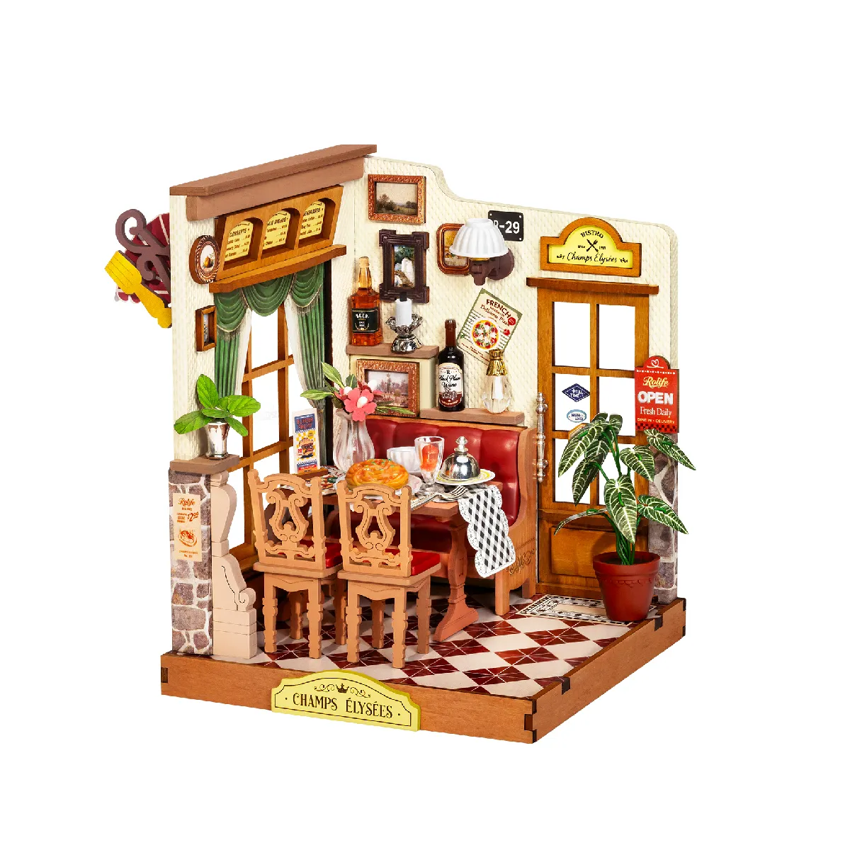 Rolife Champs-Elysees Bistro DS053 white background product view with dining interior