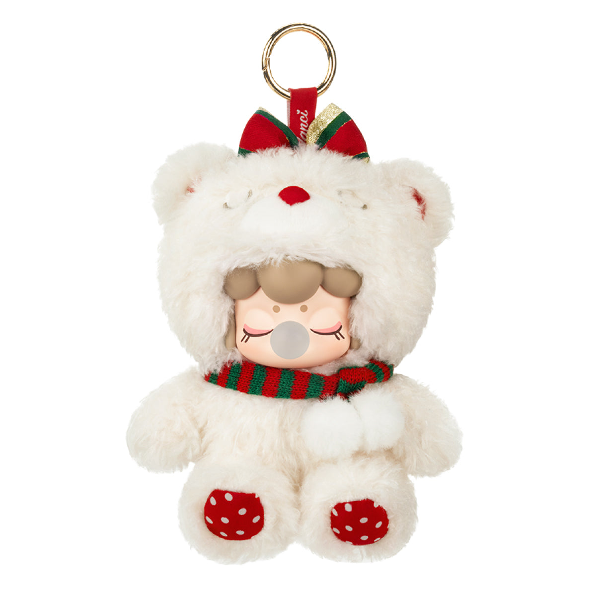 Nanci Christmas Bear plush pendant white background product view