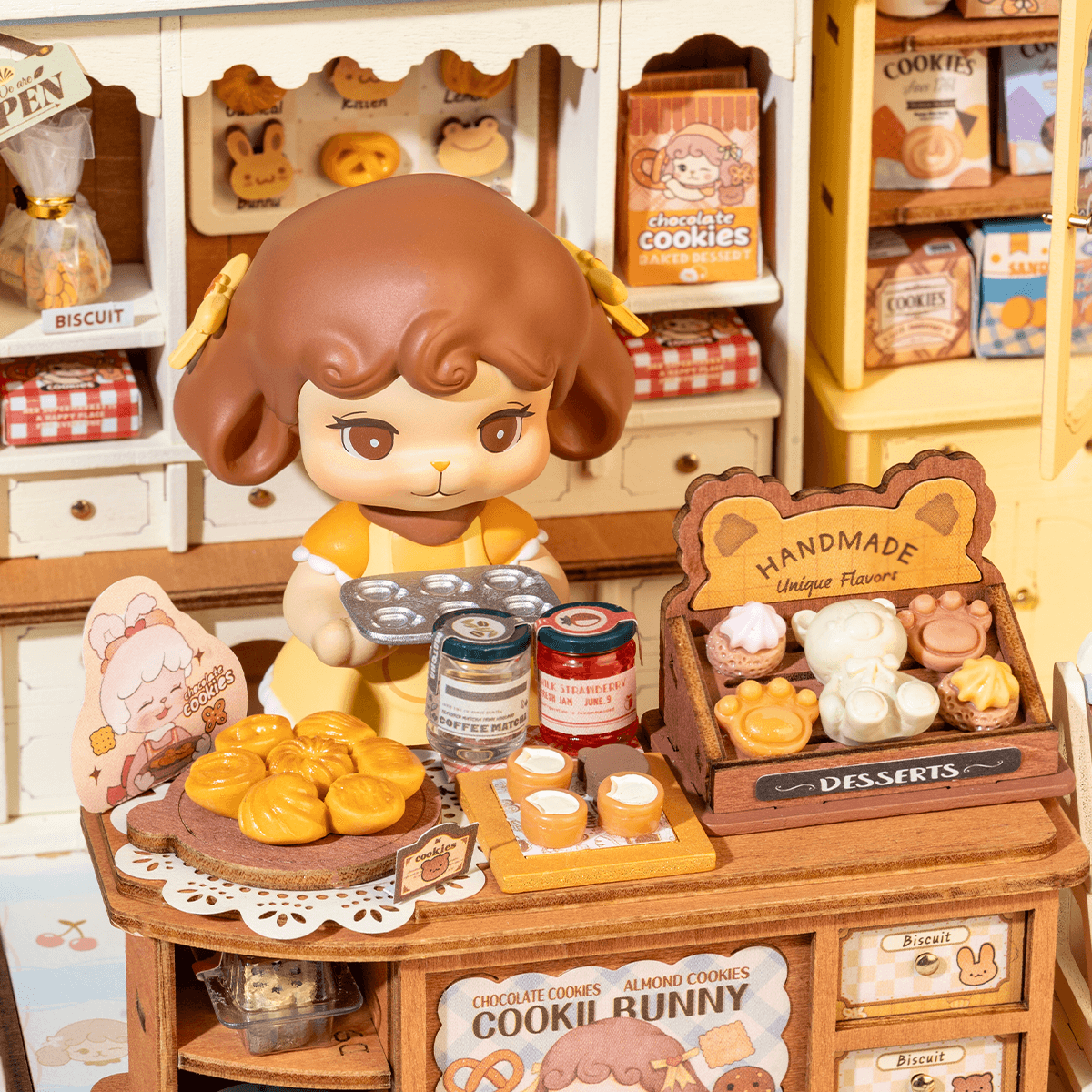 Cookii Bunny Cookie Shop DG177 close-up of the bunny manager and front counter details