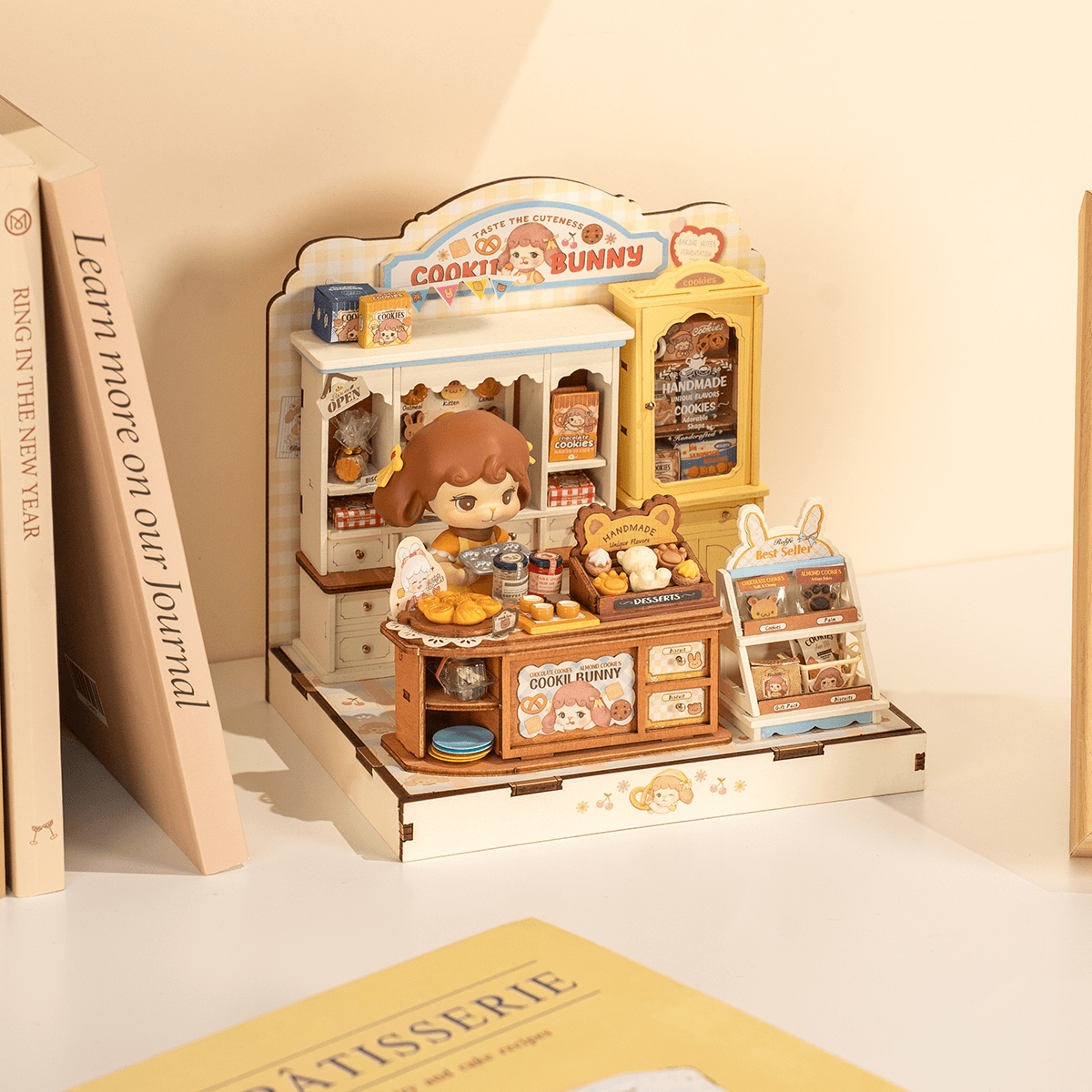 Cookii Bunny Cookie Shop DG177 shelf display scene with warm lighting