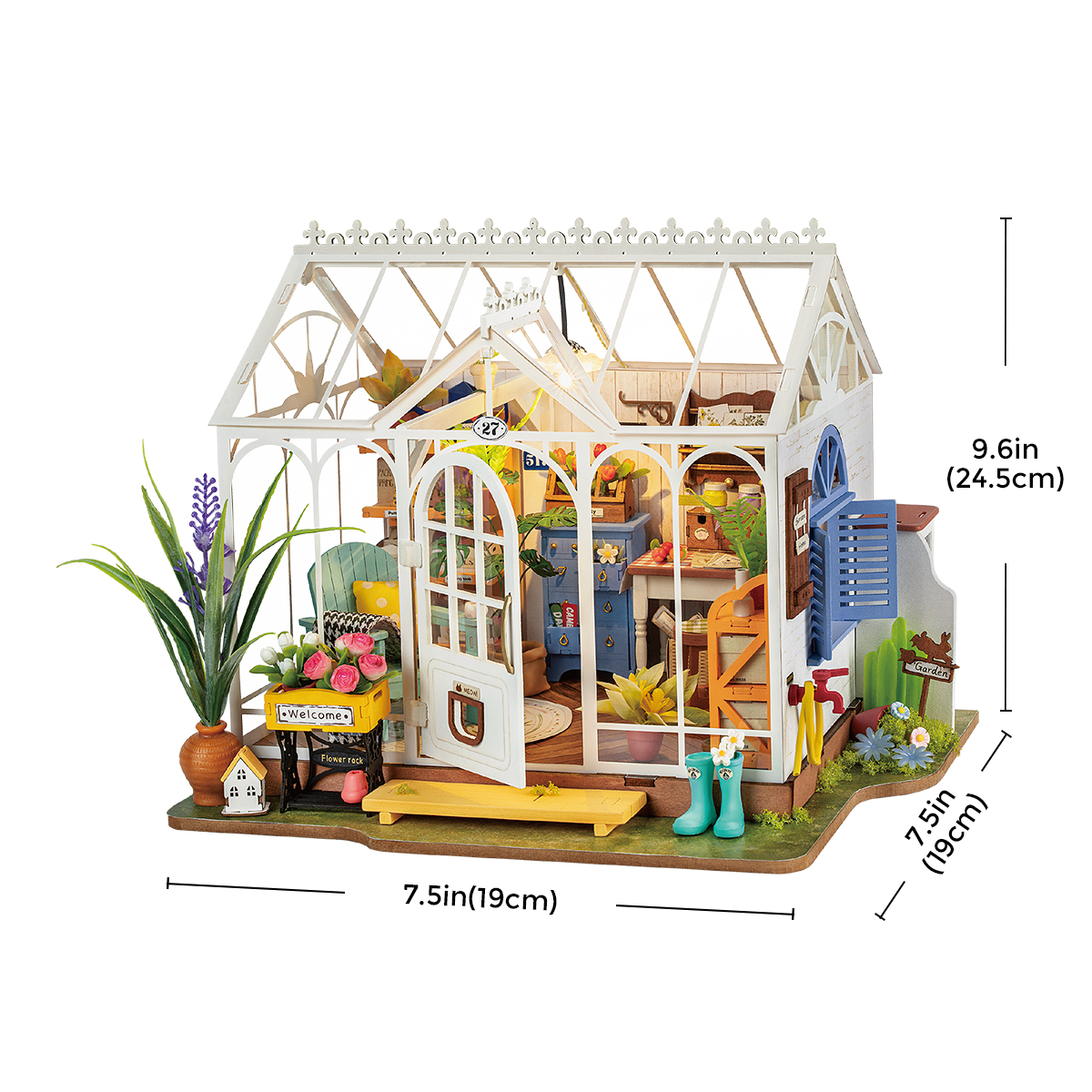 Rolife Miniature House - Dreamy Garden House DG163 kit parts layout graphic