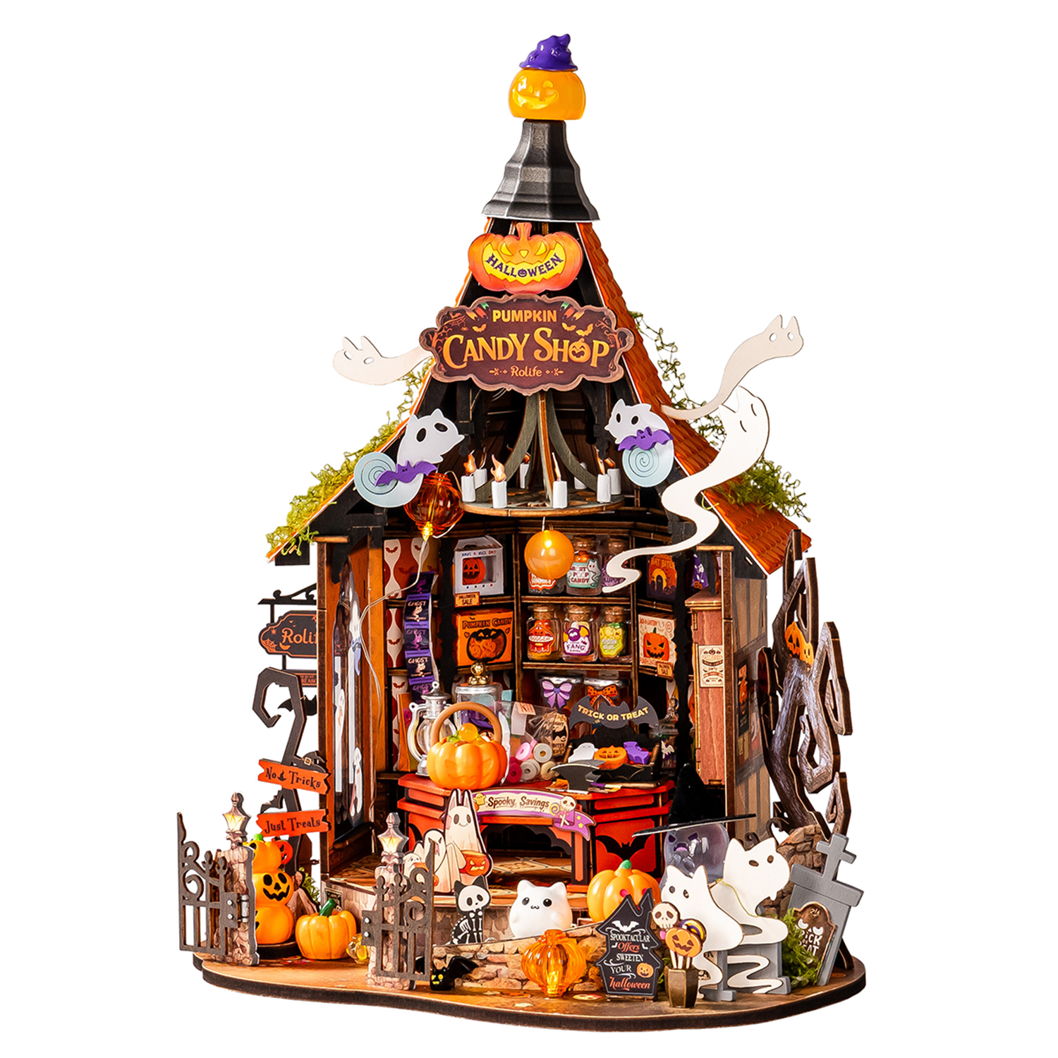 Rolife Haunted Candy House DIY miniature house white background front view