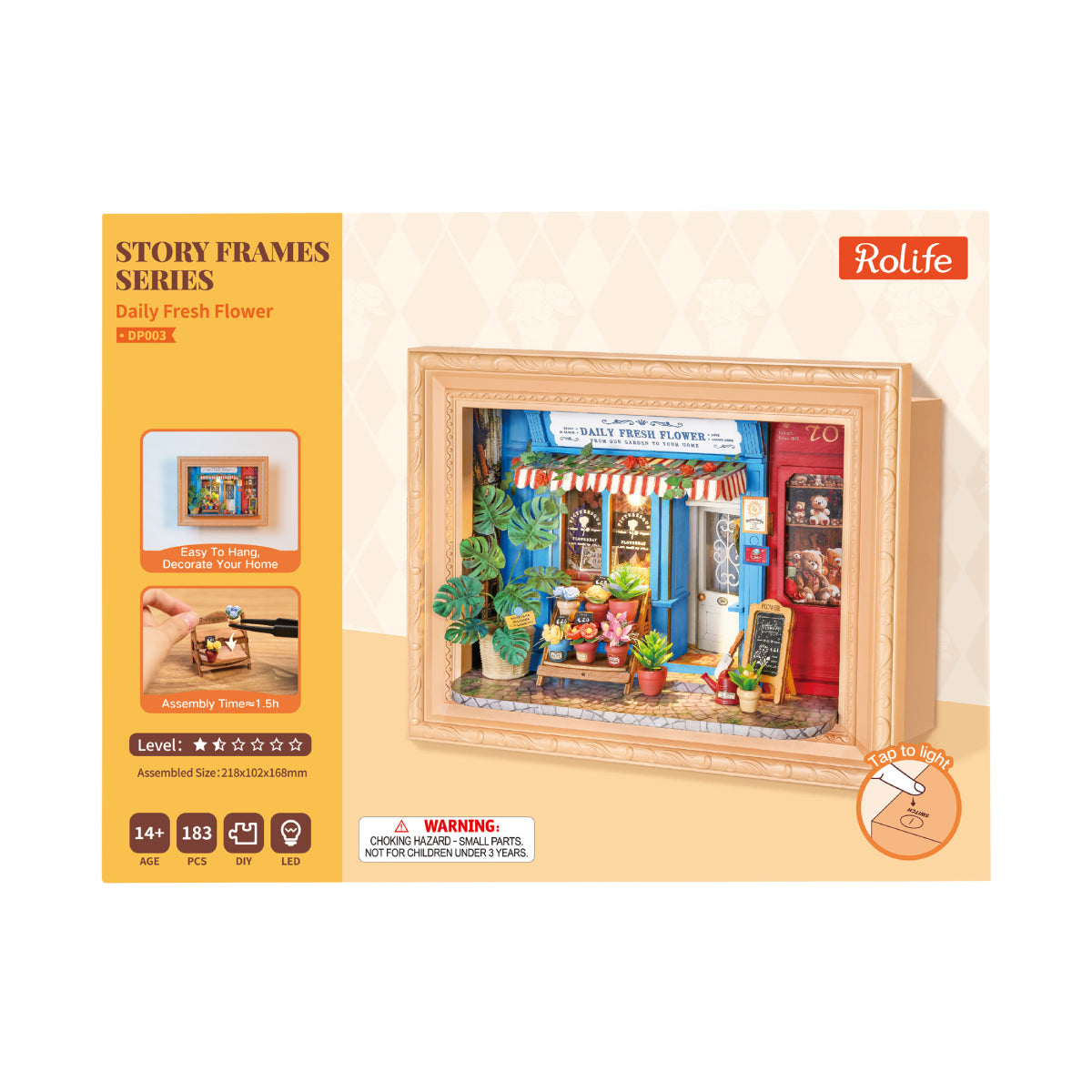 Rolife Daily Fresh Flower DP003 product package with completed story frame