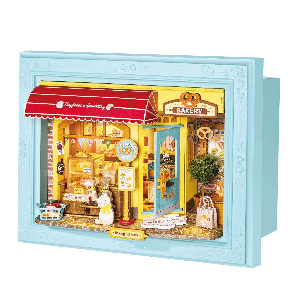 Rolife Fluffy Cat Bakery DP001 white background story frame product view