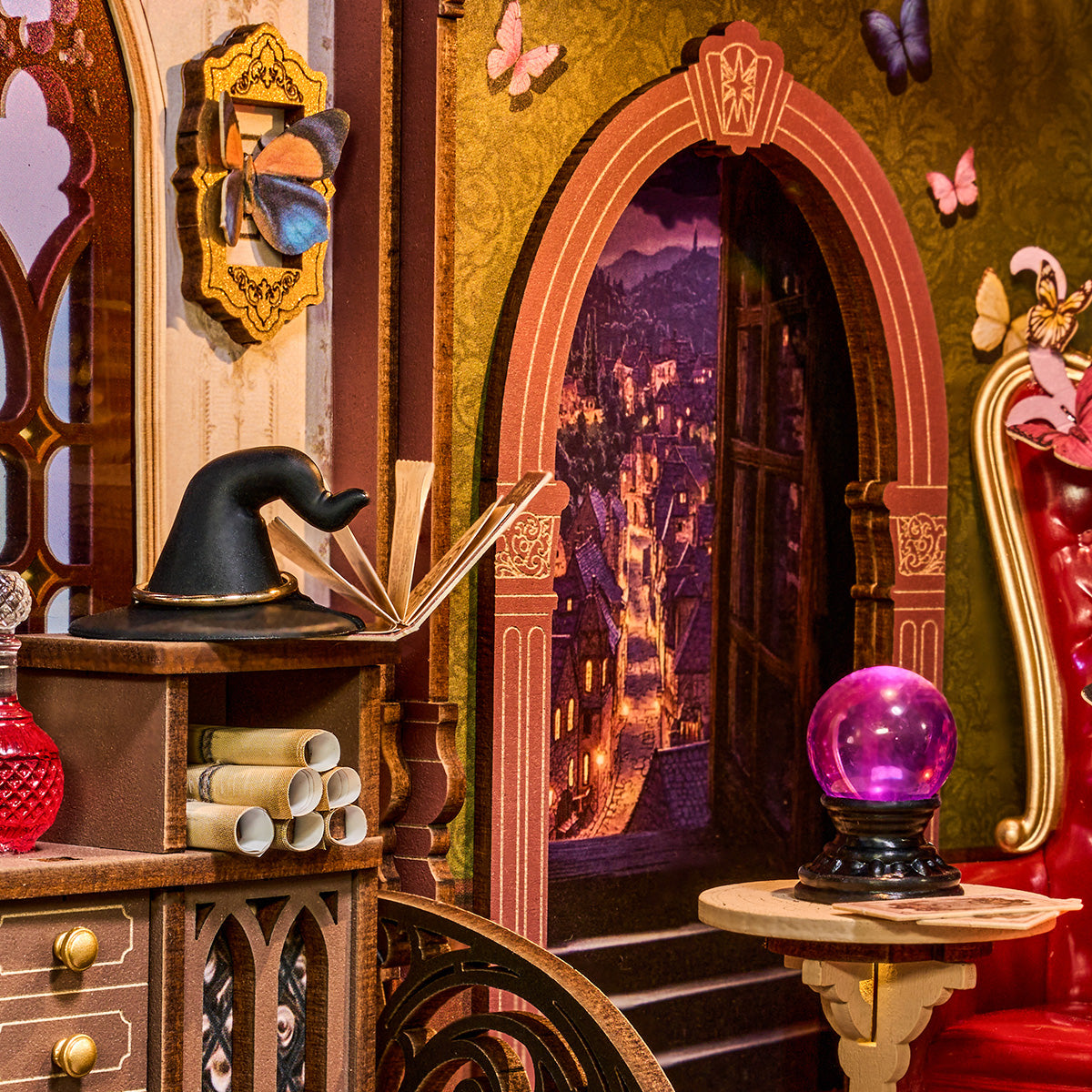 Magic Fantasy Corner TGB14 close-up of the arched doorway and wizard props