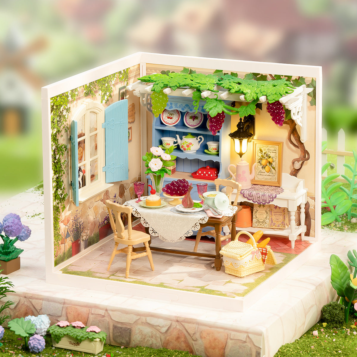Midsummer Dream Yard DW025 miniature room in a soft outdoor display scene