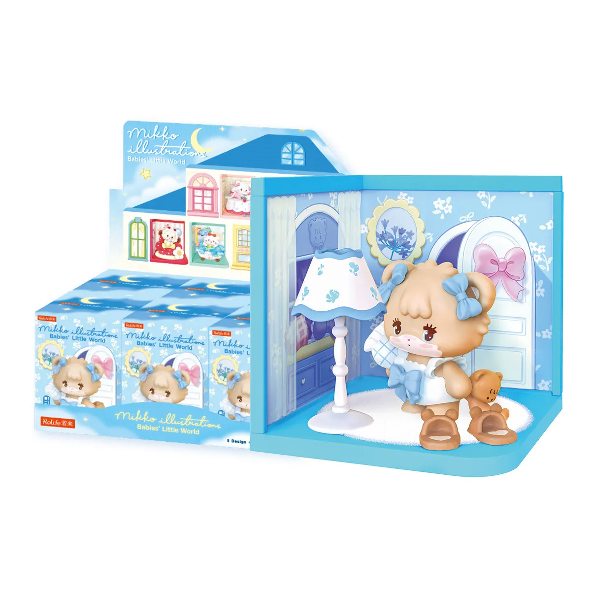 Rolife Mikko Babies Little World blind box display with featured figure and packaging