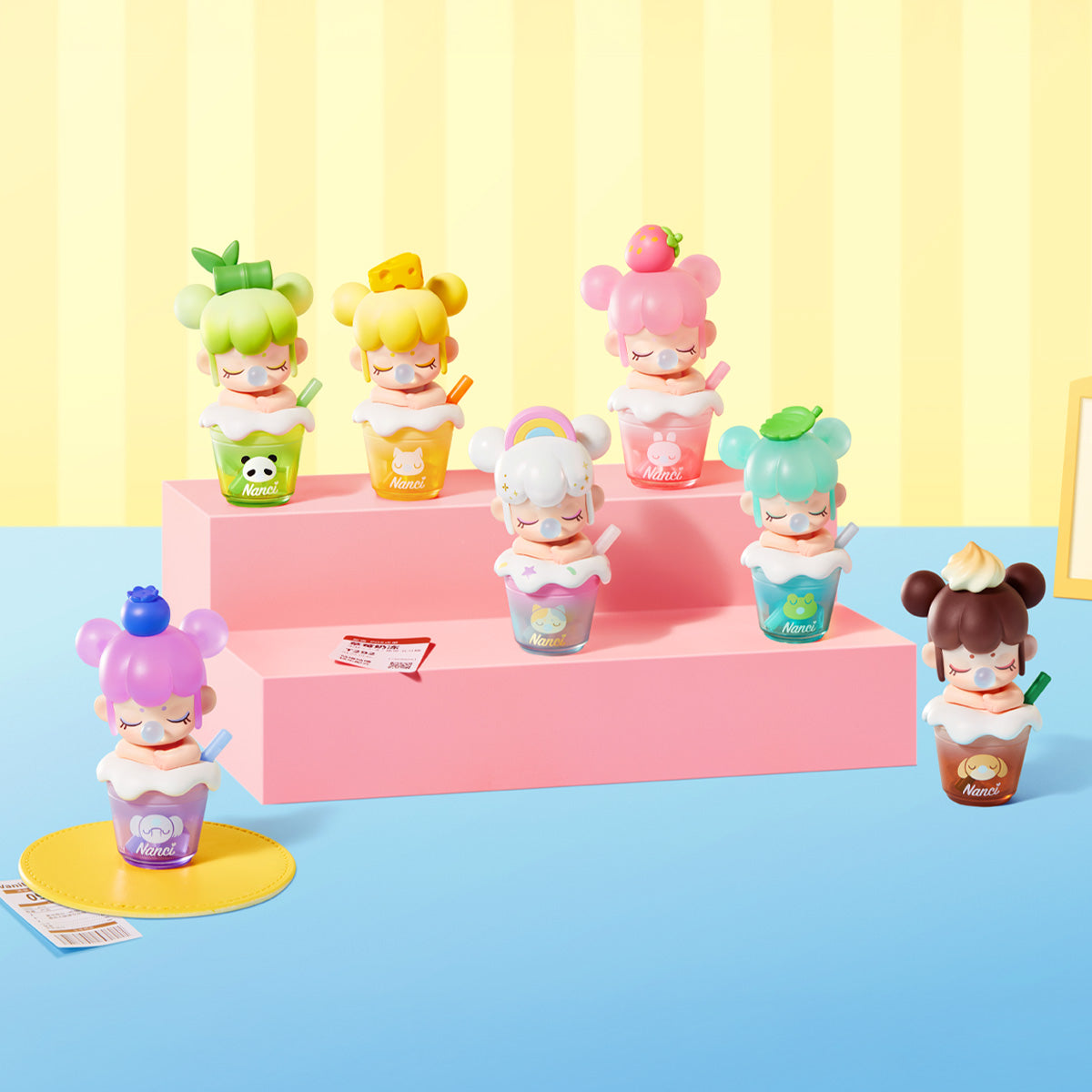 BabyNanci Milk Tea Series full collection display in a pastel scene