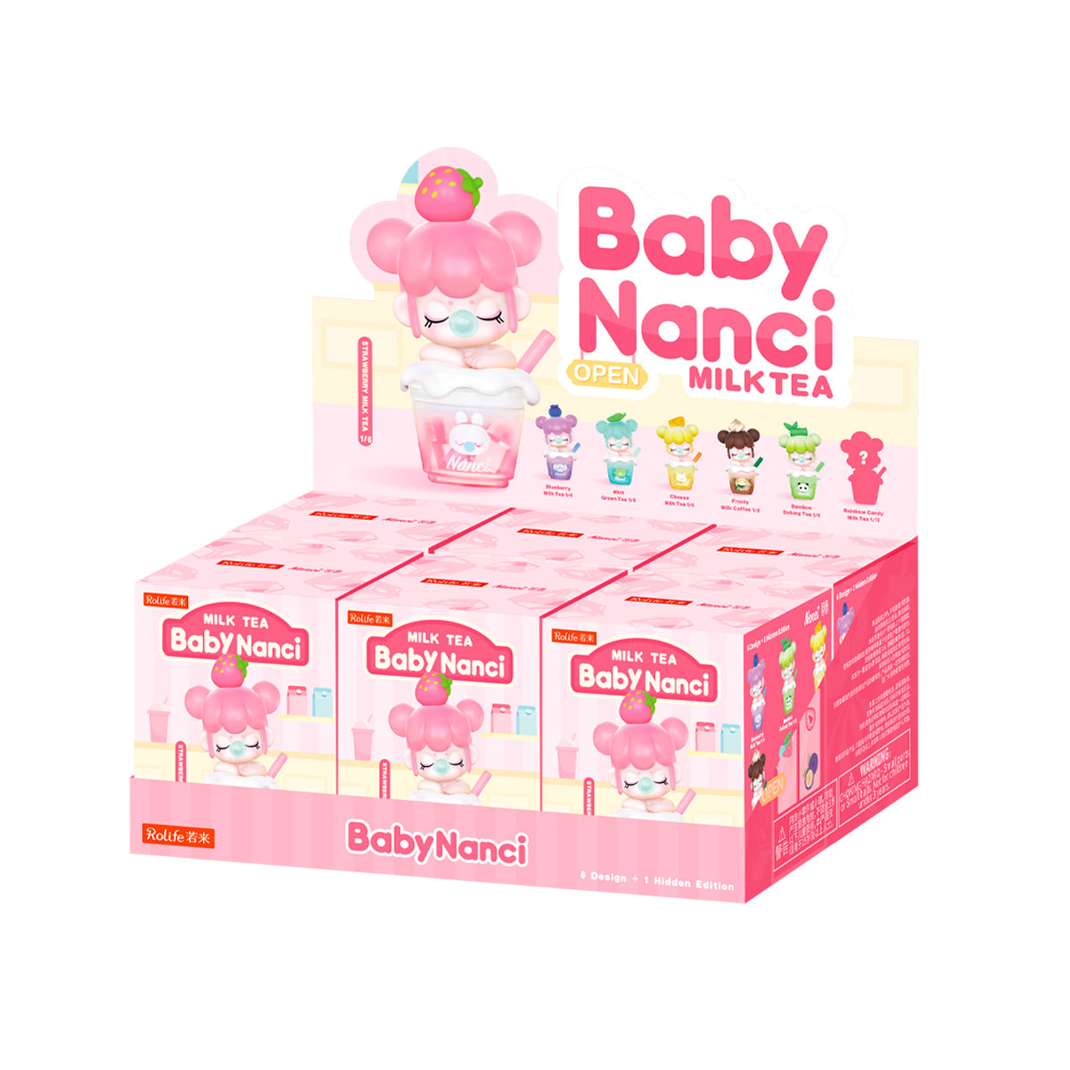 BabyNanci Milk Tea Series blind box display case on white background