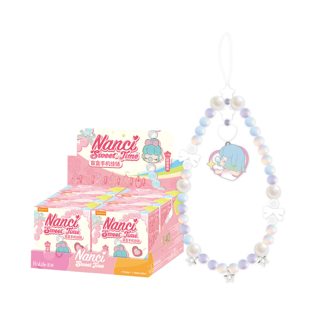 Nanci Sweet Time phone lanyard blind box display with featured strap on white background