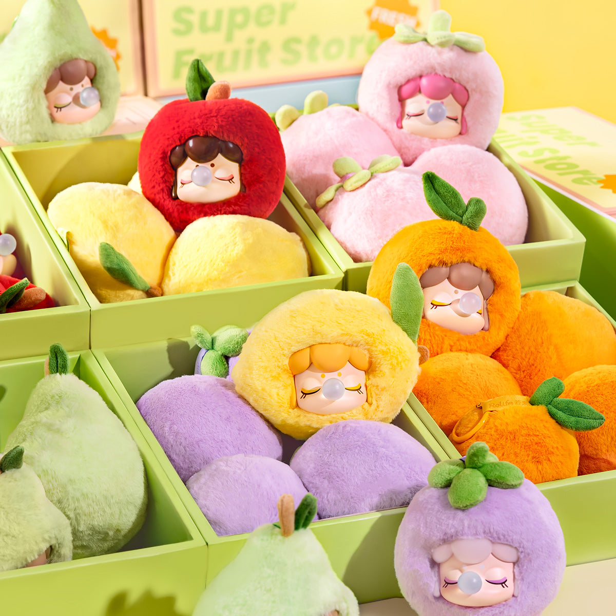 Nanci Fruit Mood full collection display nestled among colorful fruit props