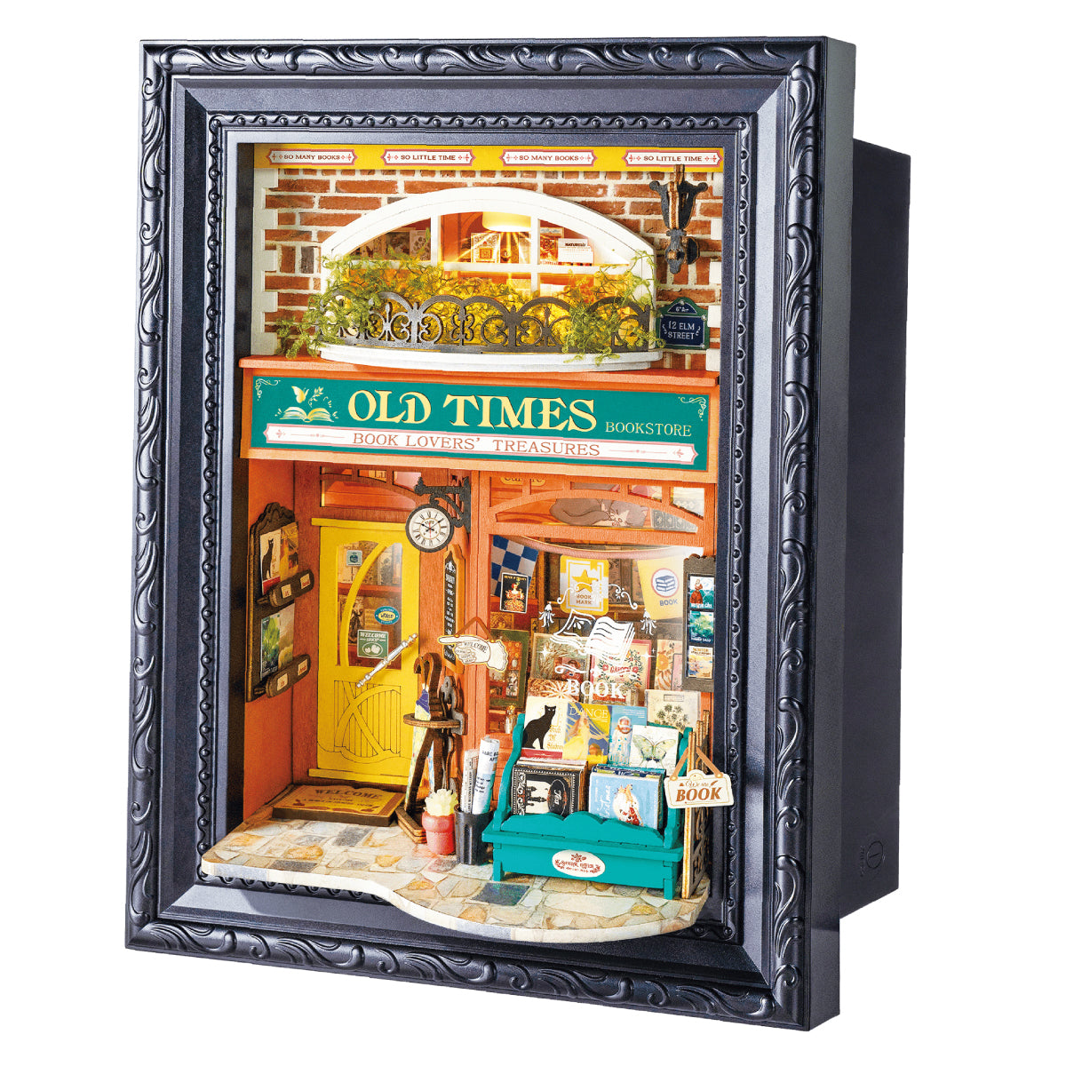 Rolife Old Times Bookstore DP004 white background story frame product view